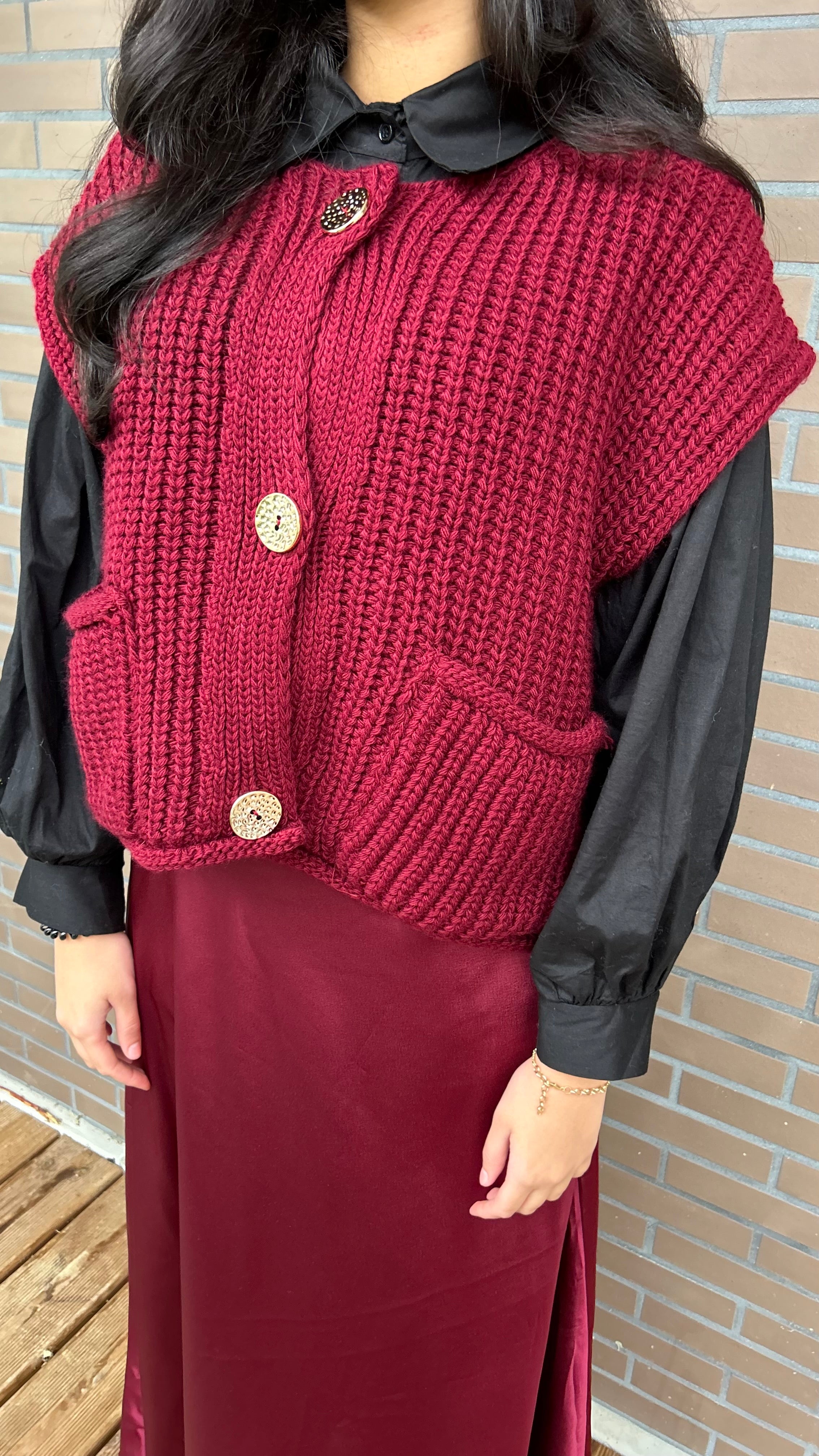 Gilet LOOM - BORDEAU