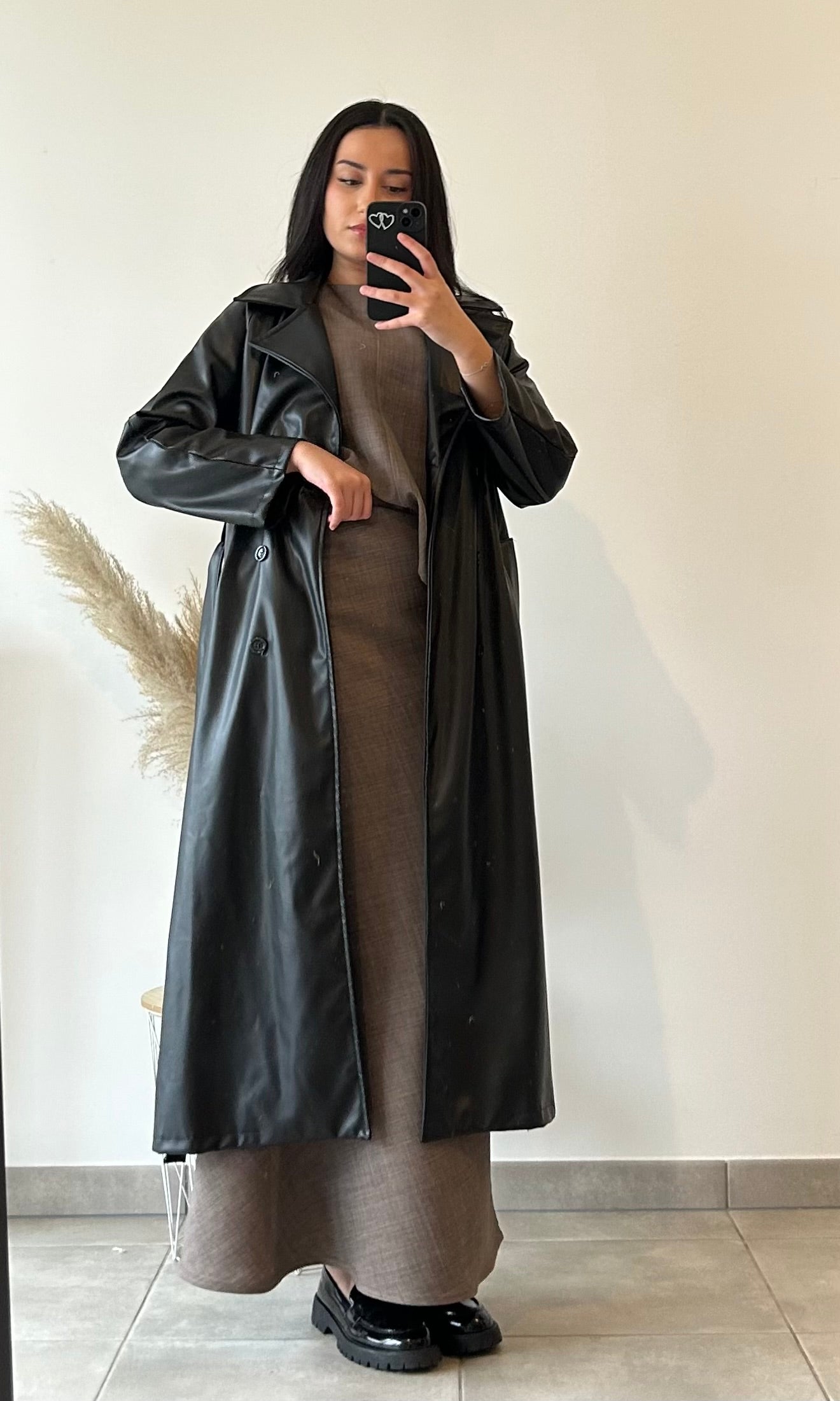 TRENCH CUIR - NOIR