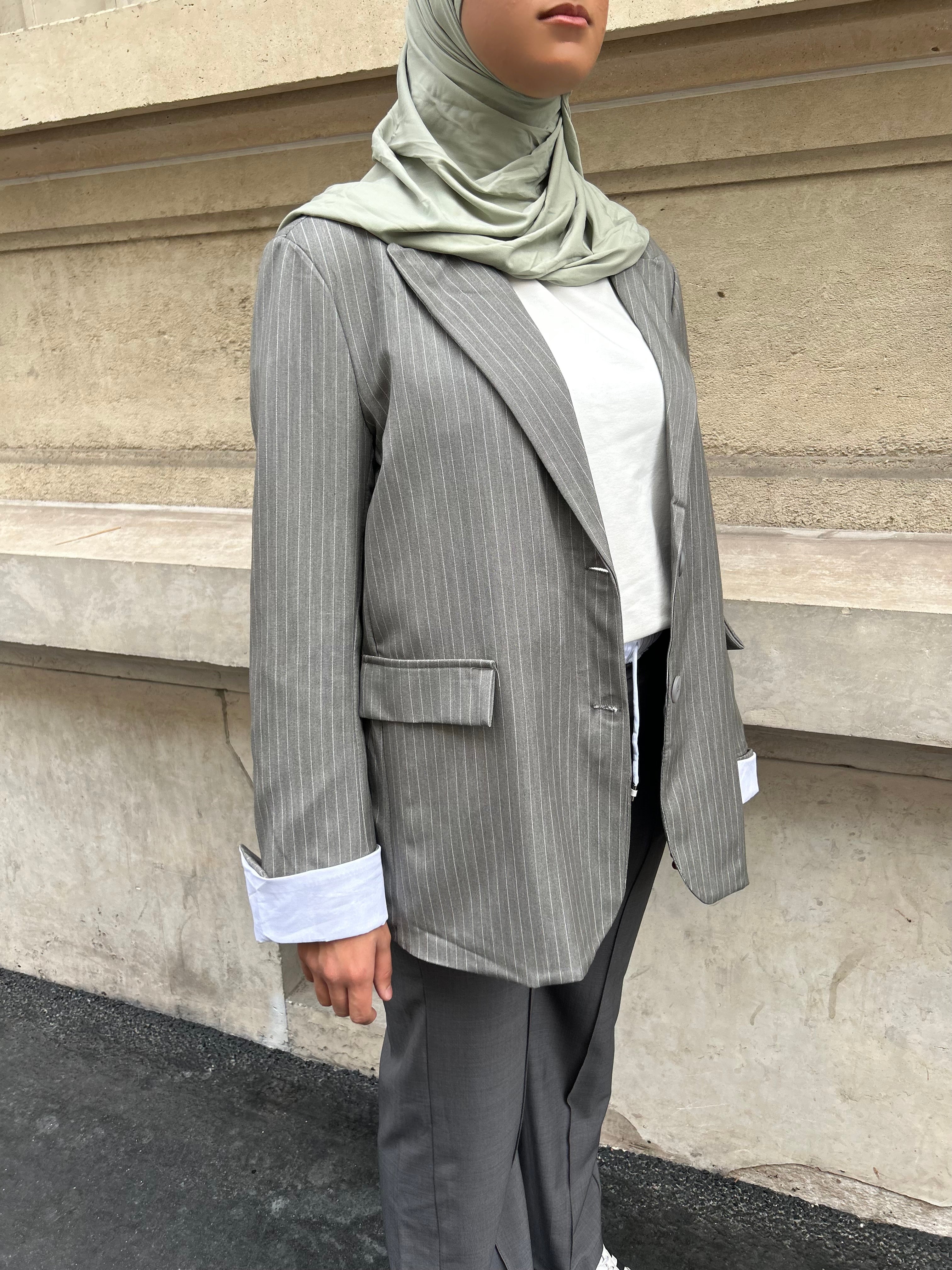 BLAZER RAYÉ - GRIS