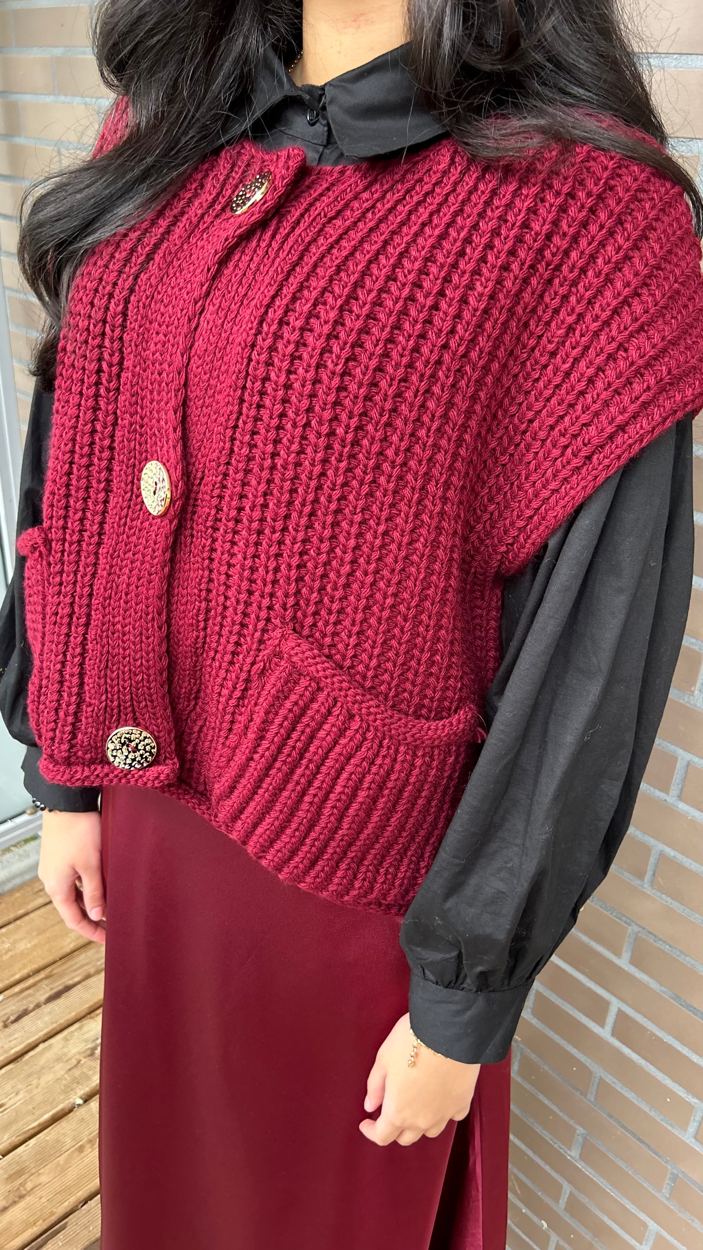 Gilet LOOM - BORDEAU