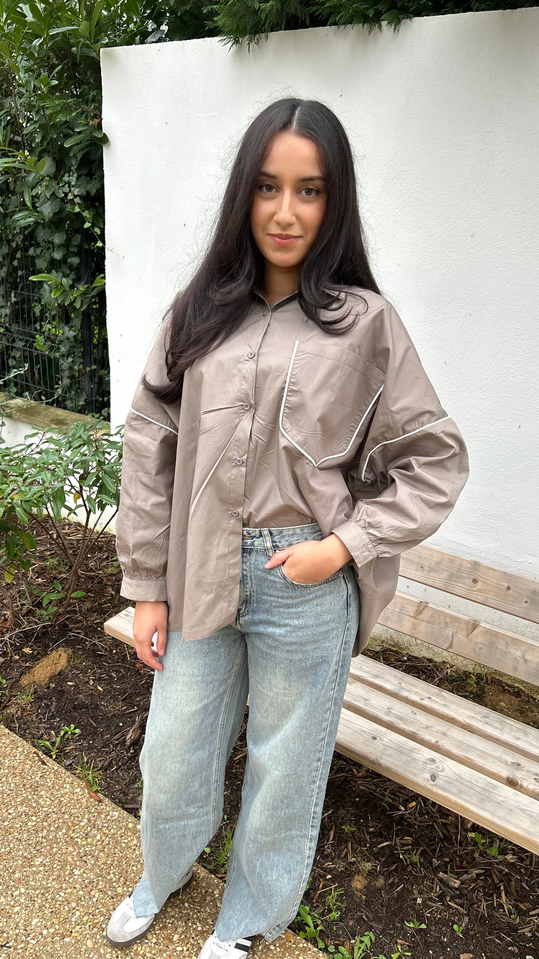 CHEMISE OVERLINE - GREIGE