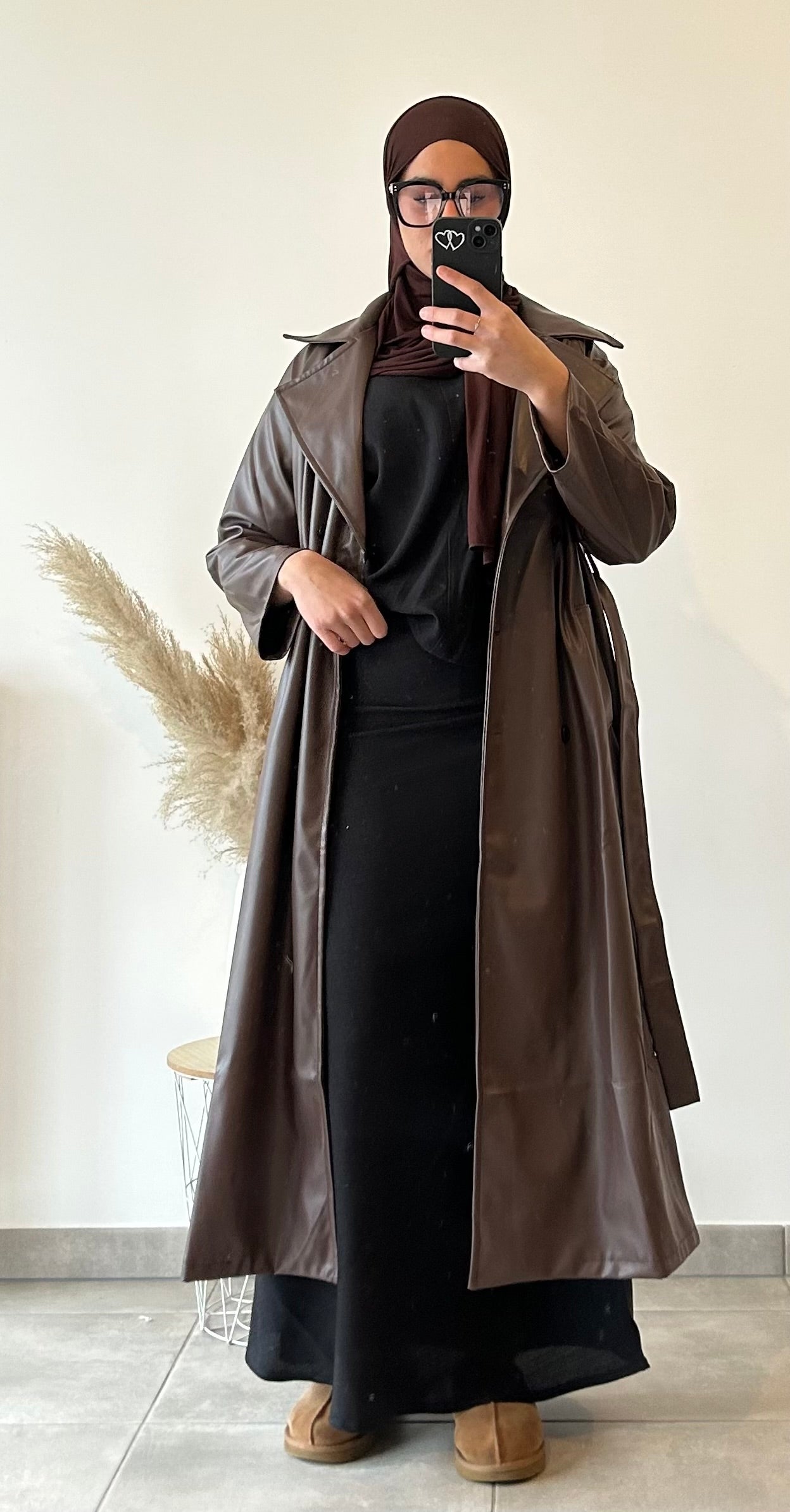 TRENCH CUIR - CHOCOLAT