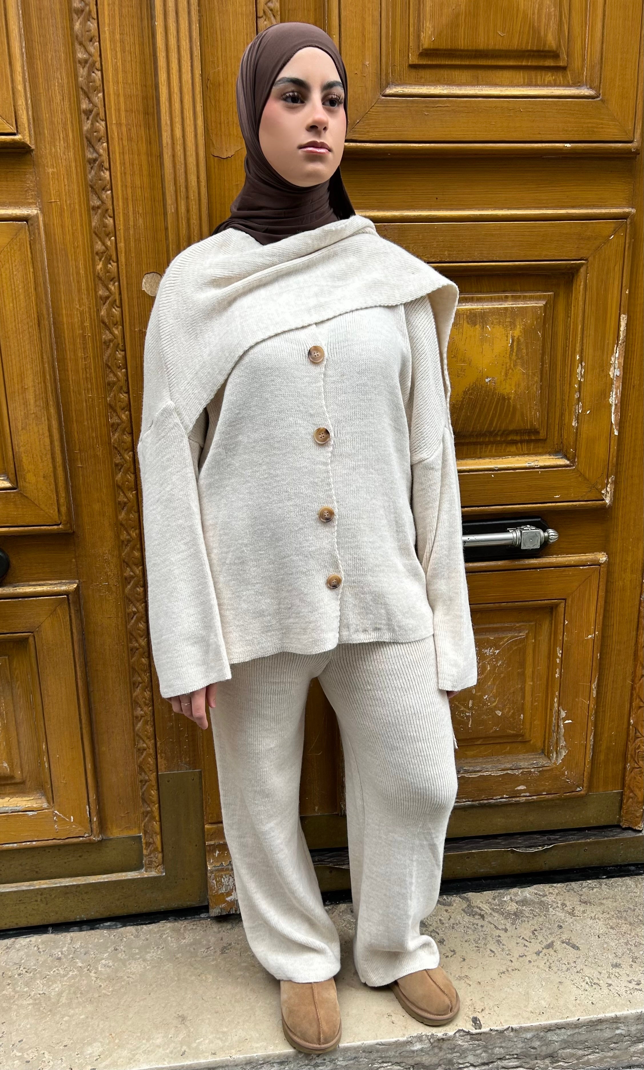 ENSEMBLE ECHARPE - BEIGE